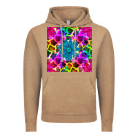 Vintage Coffee neon cowhide with flower seamless pattern Vintage Hoodie - BundleAndBundleShop