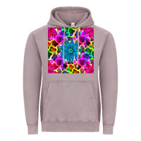 Vintage Zinc neon cowhide with flower seamless pattern Vintage Hoodie - BundleAndBundleShop