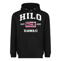 Hilo Hawaii Hi Vintage State Athletic Style T Shirt Heavyweight Hoodie | Teevron