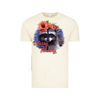 Vintage Arctic Classy But A Little Thrashy Racoon With Flowers Vintage Tee - Jasminsmagicworld