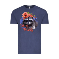 Vintage Denim Classy But A Little Thrashy Racoon With Flowers Vintage Tee - Jasminsmagicworld