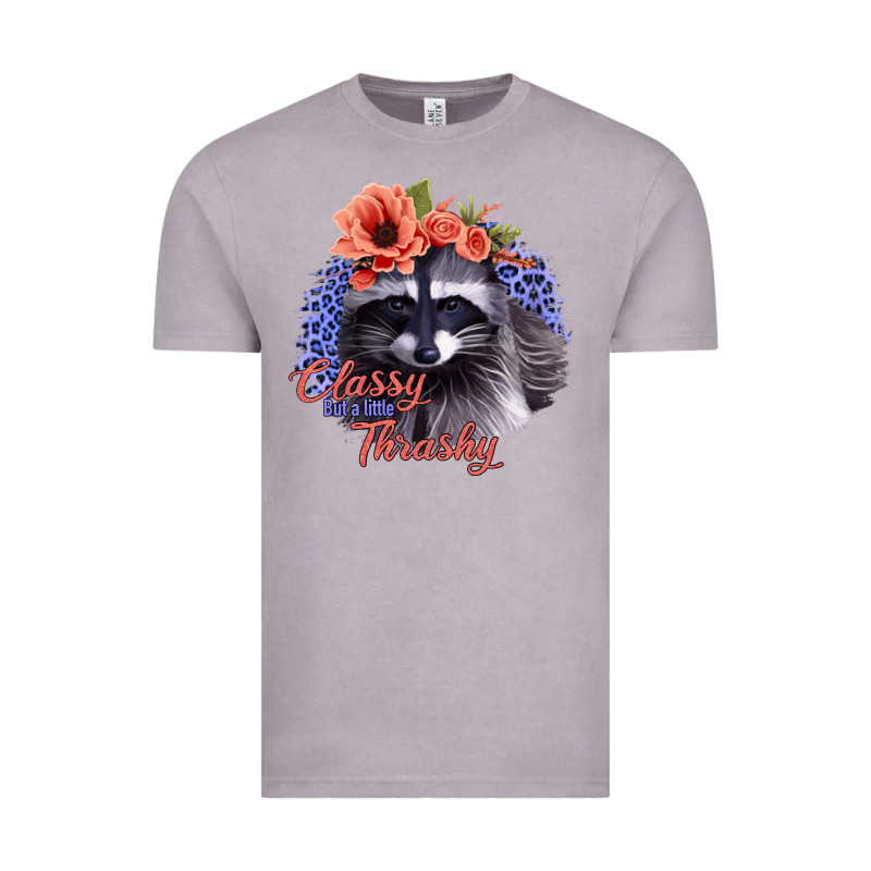 Classy But A Little Thrashy Racoon With Flowers Vintage Tee by Jasminsmagicworld | Teevron