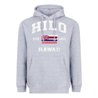Heather Grey hilo hawaii hi vintage state athletic style t shirt Heavyweight Hoodie - linhVisuals
