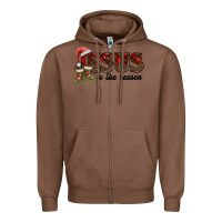 Chestnut jesus in the reason Zipper Hoodie - AdoDesignShop
