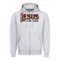 Heather Grey jesus in the reason Zipper Hoodie - AdoDesignShop