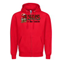 Red jesus in the reason Zipper Hoodie - AdoDesignShop