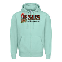 Seafoam jesus in the reason Zipper Hoodie - AdoDesignShop