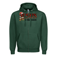Sports Green jesus in the reason Zipper Hoodie - AdoDesignShop