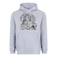 Heather Grey chloe x halle playing one off at sob black white Heavyweight Hoodie - linhVisuals