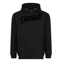 Black DETROIT Heavyweight Hoodie - linhVisuals