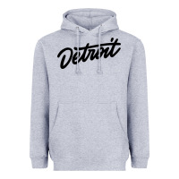 Heather Grey DETROIT Heavyweight Hoodie - linhVisuals