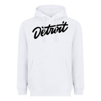 White DETROIT Heavyweight Hoodie - linhVisuals