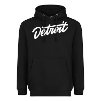 Black DETROIT Heavyweight Hoodie - linhVisuals