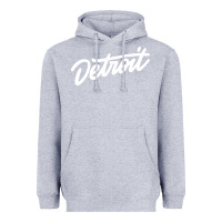 Heather Grey DETROIT Heavyweight Hoodie - linhVisuals