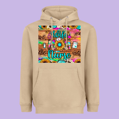 Wife Mom Nurse Heavyweight Hoodie Designed By Jahusdesignshop