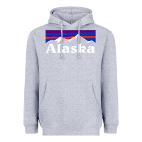 Heather Grey alaska retro vintage mountains & outdoors wilderness state Heavyweight Hoodie - linhVisuals