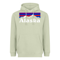 Matcha alaska retro vintage mountains & outdoors wilderness state Heavyweight Hoodie - linhVisuals