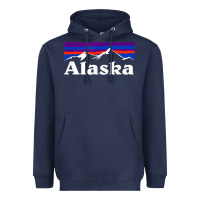 Navy alaska retro vintage mountains & outdoors wilderness state Heavyweight Hoodie - linhVisuals