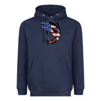Navy american cod fish design fishing lover fisherman usa premium Heavyweight Hoodie - linhVisuals