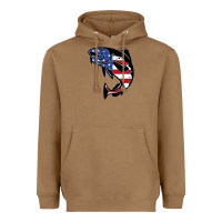 American Cod Fish Design Fishing Lover Fisherman Usa Premium Heavyweight Hoodie | Teevron