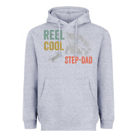 Heather Grey mens reel cool step dad fishing funny fathers day Heavyweight Hoodie - linhVisuals