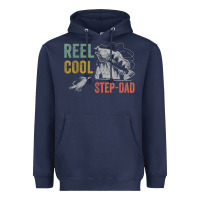Navy mens reel cool step dad fishing funny fathers day Heavyweight Hoodie - linhVisuals