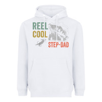 White mens reel cool step dad fishing funny fathers day Heavyweight Hoodie - linhVisuals
