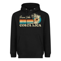 Black costa rica retro beach vacation costa rica souvenir beach t shirt Heavyweight Hoodie - linhVisuals