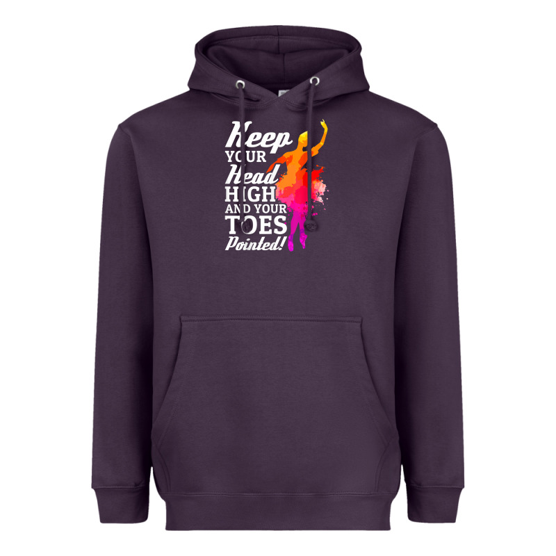 Ballet Dancer Keep Head High Toes Pointed Ballerina Teacher Heavyweight Hoodie by linhVisuals | Teevron