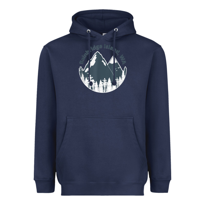Bainbridge Island Wa Mountains Hiking Climbing Camping Heavyweight Hoodie by linhVisuals | Teevron