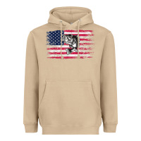 Mushroom bass fishing distressed american flag essential Heavyweight Hoodie - linhVisuals