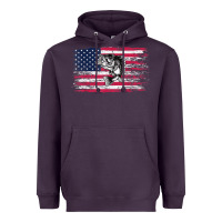 Plum bass fishing distressed american flag essential Heavyweight Hoodie - linhVisuals