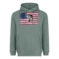 Sage bass fishing distressed american flag essential Heavyweight Hoodie - linhVisuals