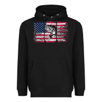 Black bass fishing distressed american flag essential Heavyweight Hoodie - linhVisuals