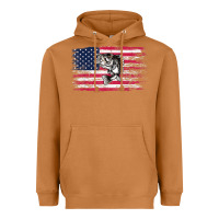 Meerkat bass fishing distressed american flag essential Heavyweight Hoodie - linhVisuals