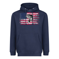 Navy bass fishing distressed american flag essential Heavyweight Hoodie - linhVisuals