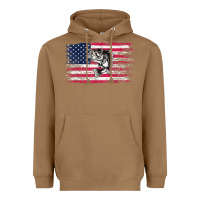 Toasted Coconut bass fishing distressed american flag essential Heavyweight Hoodie - linhVisuals