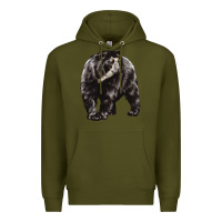Army Green Spectacled Bear Premium Hoodie - LillyAllenDesigns