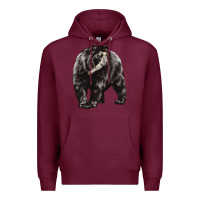 Burgundy Spectacled Bear Premium Hoodie - LillyAllenDesigns