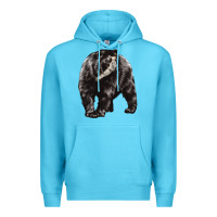Ocean Blue Spectacled Bear Premium Hoodie - LillyAllenDesigns