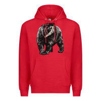 Red Spectacled Bear Premium Hoodie - LillyAllenDesigns
