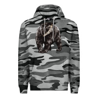 Slate Camo Spectacled Bear Premium Hoodie - LillyAllenDesigns