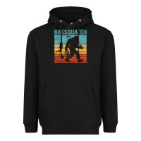 Bassquatch! Funny Bigfoot Fishing Outdoor Retro Heavyweight Hoodie | Teevron