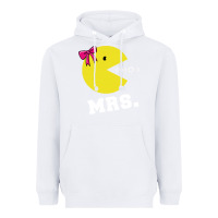 White Mrs Pacman Heavyweight Hoodie - linhVisuals