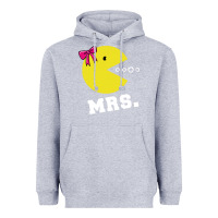 Heather Grey Mrs Pacman Heavyweight Hoodie - linhVisuals
