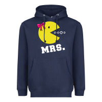 Navy Mrs Pacman Heavyweight Hoodie - linhVisuals