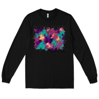 Black halloween trees and turquoise glitter background Long Sleeve Tee - BundleAndBundleShop