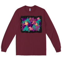 Burgundy halloween trees and turquoise glitter background Long Sleeve Tee - BundleAndBundleShop