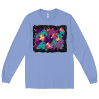 Colony Blue halloween trees and turquoise glitter background Long Sleeve Tee - BundleAndBundleShop