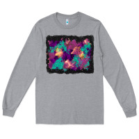 Heather Grey halloween trees and turquoise glitter background Long Sleeve Tee - BundleAndBundleShop